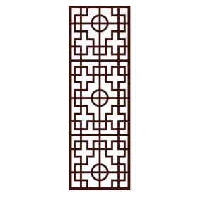 Chinese Privacy Window Film Imitation Redwood Lattice Window Film Frosted Glass No Glue Sliding Door Static Film; 15x39 inch