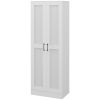 HOMCOM White Storage Cabinet with Adjustable Shelves Pantry Cupboard for Kitchen Organization