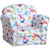 Qaba Dinosaur Kids Armchair Thick Padding Comfortable Sofa for Childrens Playroom Fun