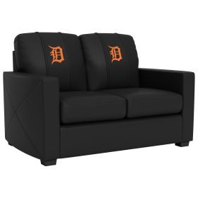 Silver Loveseat with Detroit Tigers Orange Logo