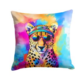 NEW Hippie Animal Cheetah Throw Pillow Machine Washable, Indoor Outdoor Decorative Pillow for Couch, Bed or Patio, 14Hx14W