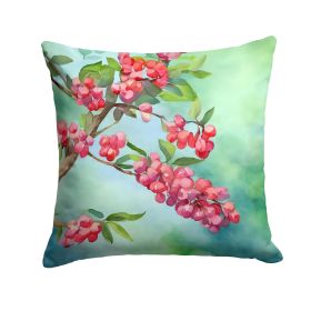 Pennsylvania Mountain Laurels in Watercolor Throw Pillow Machine Washable, Indoor Outdoor Decorative Pillow for Couch, Bed or Patio, 14Hx14W
