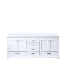 White Double Bath Vanity 80 in. W x 22 in. D, with White Quartz Top