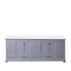 Dark Grey Double Bath Vanity 84 in. W x 22 in. D, with White Quartz Top