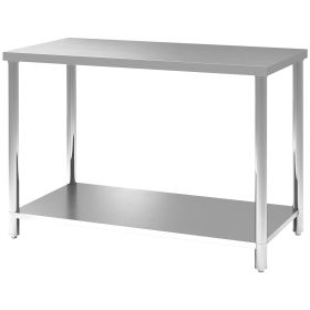 Stainless Steel Workbench, 24"x47"x34", Heavy Duty Work Prep Table with Shelf, Workbench for Kitchen, Garage