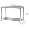 Stainless Steel Workbench, 24"x47"x34", Heavy Duty Work Prep Table with Shelf, Workbench for Kitchen, Garage
