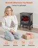 25.5 Inch Freestanding Electric Fireplace Heater 1500W Adjustable Flames Remote