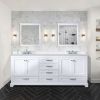 White Double Bath Vanity 80 in. W x 22 in. D, with White Quartz Top