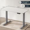 Electric Standing Desk Adjustable Height Desk Home Office Computer Workstation Sit Stand up Desk,Dual Motor 48 x 24 inches (Grey frame + White top)