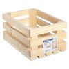 Unfinished Wood Slatted Crate, Brown, 7.15" High x 10" Wide x 15" Deep