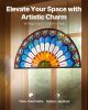 Stained Glass Tiffany Style Hanging Window Panel with Chain 36 x 18 Inches