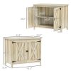 Outsunny Wooden Outdoor Storage Cabinet, Garden Shed Potting Shed with Shelf and Double Doors, Natural Wood