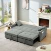 3 in 1 Convertible Sleeper Sofa Bed, Modern Fabric Loveseat Futon Sofa Couch Pullout Bed, Small Love Seat Lounge Sofa Reclining Backrest, Pillows