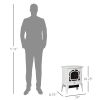 HOMCOM Electric Fireplace Stove, Freestanding Fireplace Heater with Realistic LED Flame, Overheat Protection, 750W/1500W, White