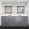 Dark Grey Double Bath Vanity 84 in. W x 22 in. D, with White Quartz Top