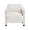 Luxury Home Furniture Accent Chair Beige Seat Cushion Boucle Upholstery Plywood Frame 1pc Armchair