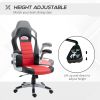 Racing Gaming Chair PU Leather Office Chair Executive Computer Desk Chair with Adjustable Height, Flip Up Armrest, Swivel Wheels, Red