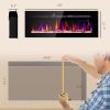 HOMCOM 50" Recessed and Wall Mountable Fireplace Heater with Remote Control, Adjustable Flame Color and Brightness