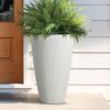Tall Cream Parker Recycled Resin Planter, 13.9in x 13.9in x 22in