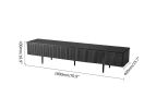 Modern 70.9" TV Stand with Drawers Line Media Console with Black Metal Legs