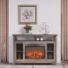 23 inch electric fireplace insert heater with log set & realistic flame, overheating protection without control