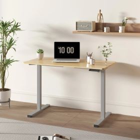 Electric Standing Desk Adjustable Height Desk Home Office Computer Workstation Sit Stand Up Desk, 48 X 24 Inches Grey Frame -Maple Top