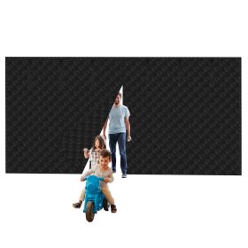 1Pc 16x7FT Magnetic Thermal Insulated Garage Door Curtain For Winter Two Car Garage Screen With Magnetic Closure 8 Roll Up Buckle Straps For Two Cars (Option: Black-L)