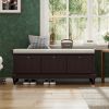 Classic Storage Bench with Cushioned Seat and Three Drawers for Entryway and Living Room